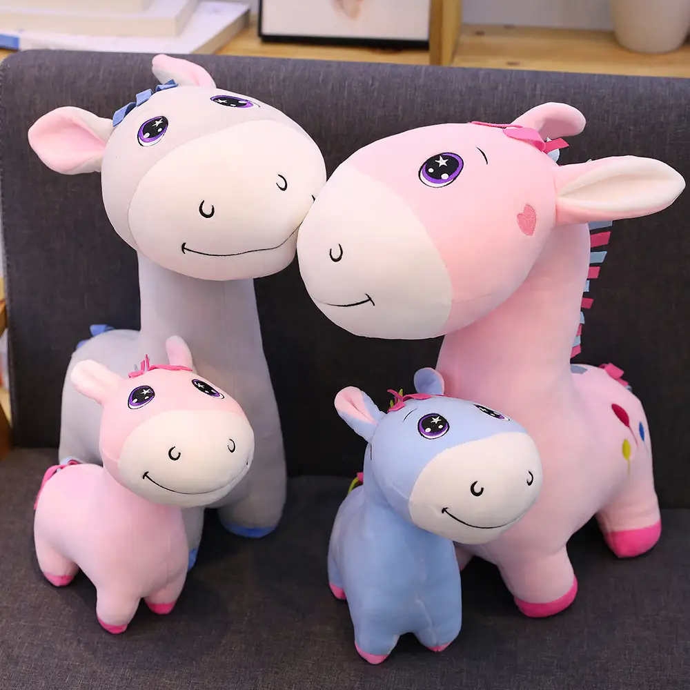 Colorful donkey plush toy ragdoll doll