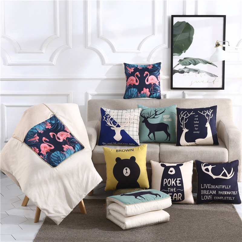 Car cartoon style pillow quilt