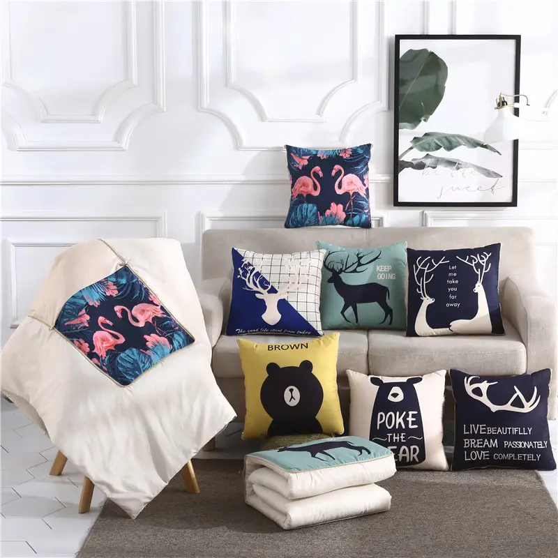 Car cartoon style pillow quilt