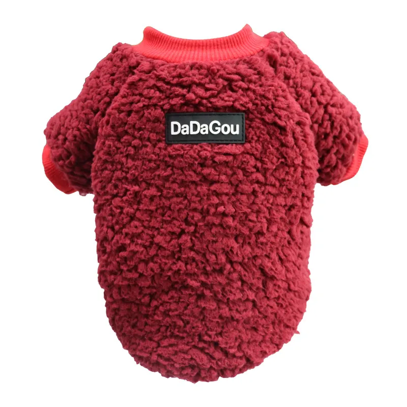 Pet thick warm two-legged clothing - Red