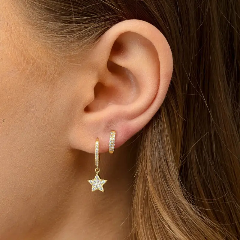 Sterling silver star earrings