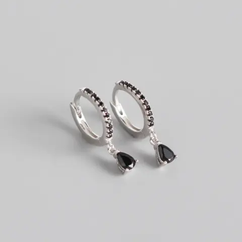 French Style Wind Ear Button and Silver Ear Nail