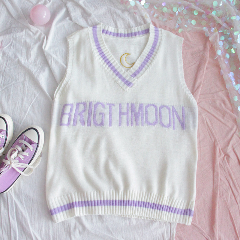 Girls knitted vest with woolen vest