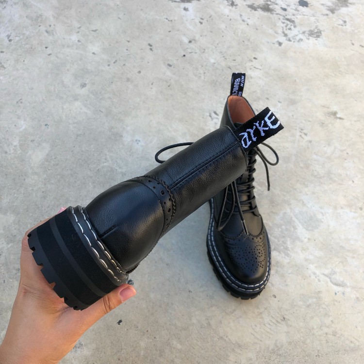 British Bullock carved flat ankle boots