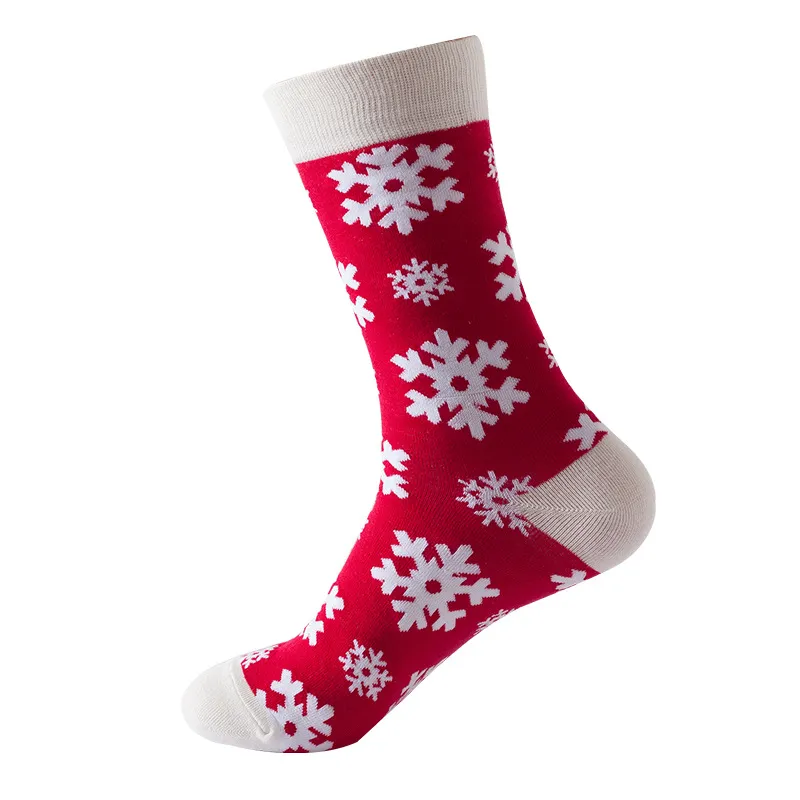 Christmas Tree Snow Elk Gift Cotton Happy Socks - 11 Style-One Size