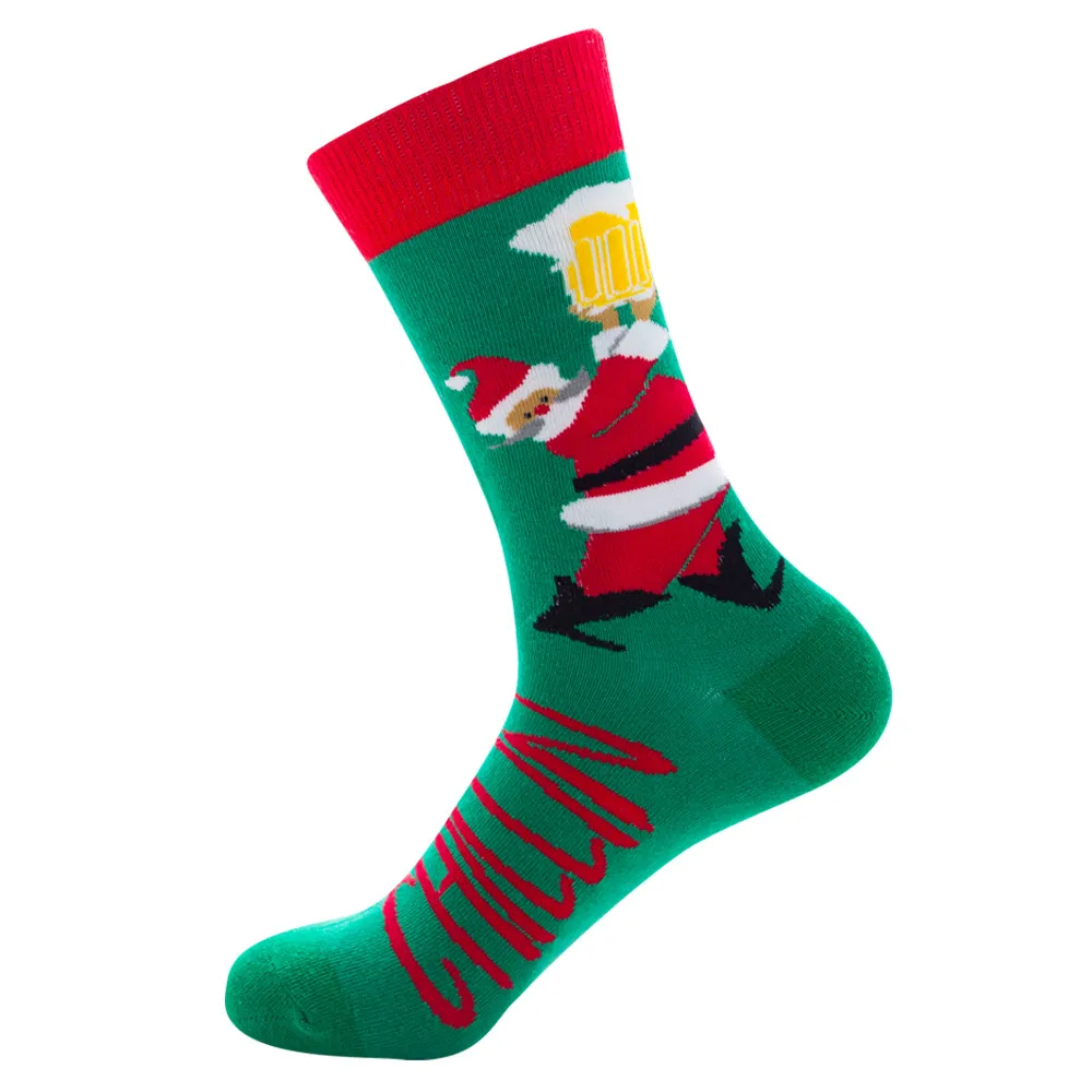 Christmas Tree Snow Elk Gift Cotton Happy Socks - 6 Style-One Size