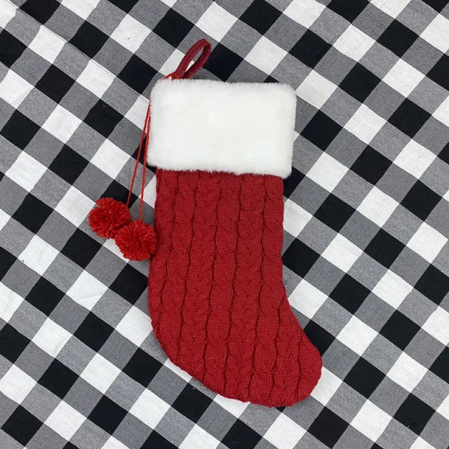 Christmas Knitted Socks Gift Bag Red - Shop at LoveMi