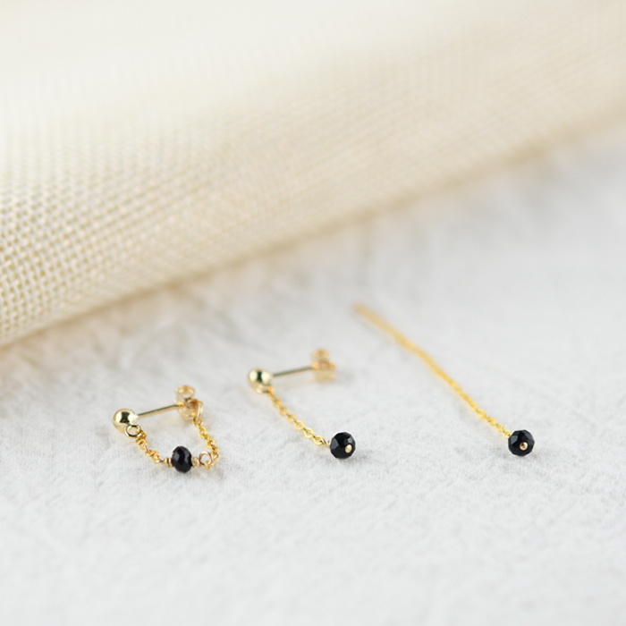 Temperament ear line female 4K gold earrings