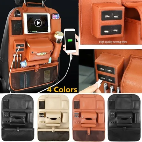 Car Backrest Storage Bag Seat Multifunctional