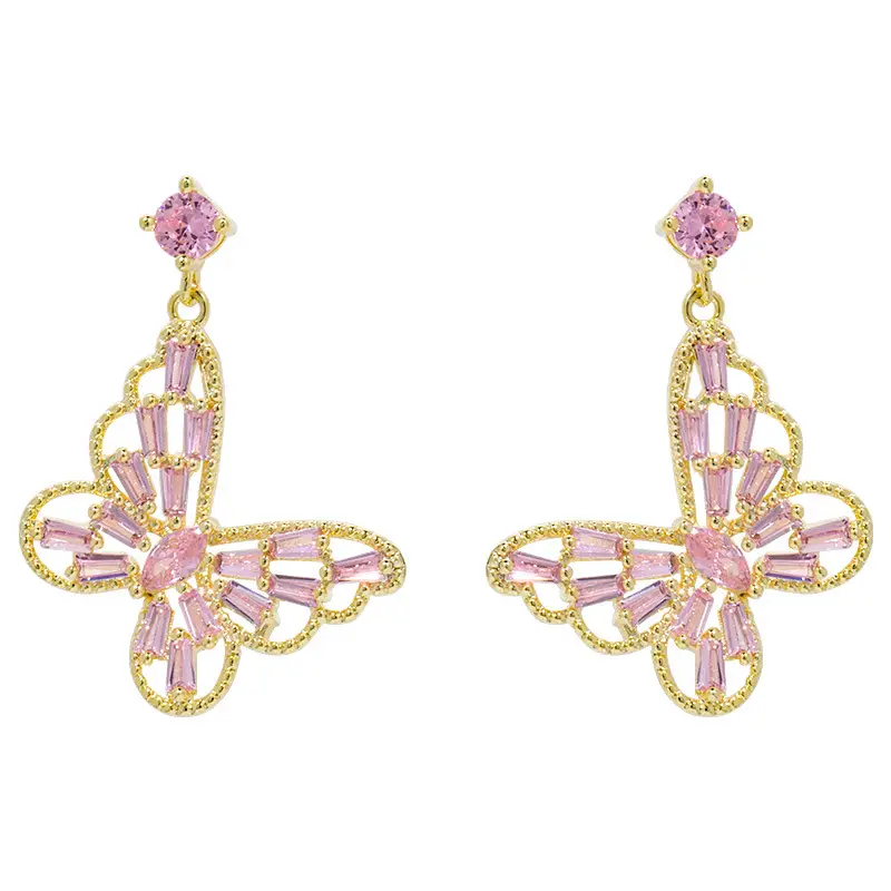 Zircon Butterfly Stud Earrings