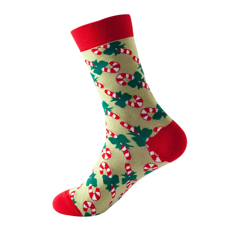 Christmas Tree Snow Elk Gift Cotton Happy Socks - 10 Style-One Size