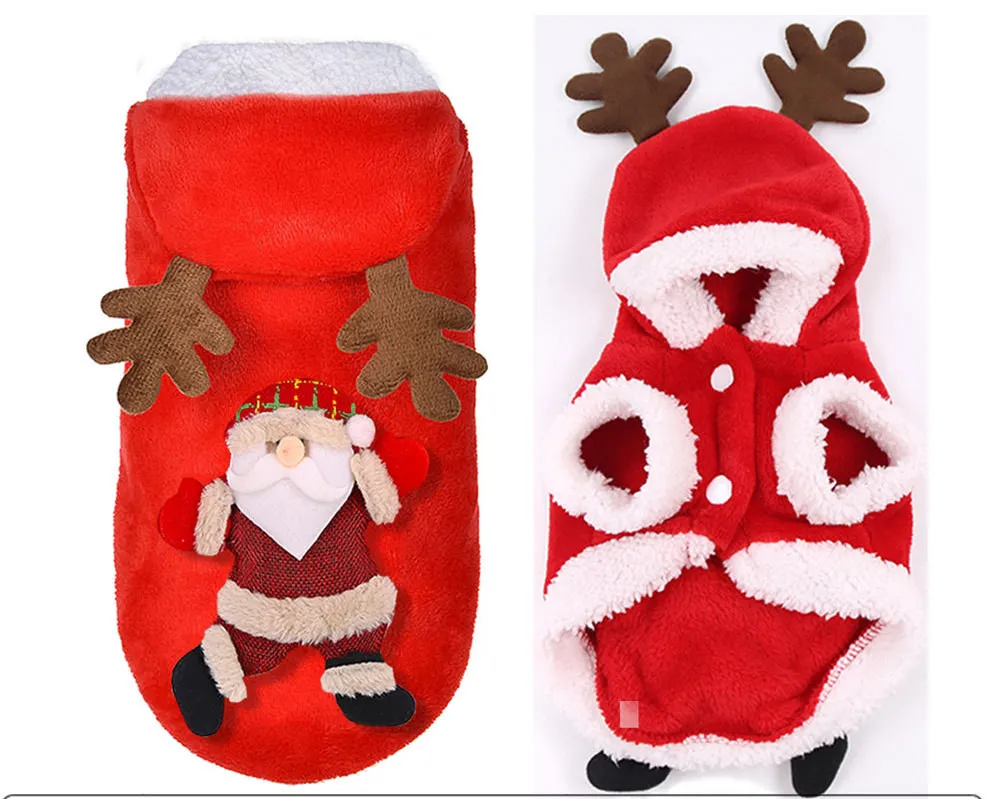 New four legged cotton padded clothes for Christmas - 2 Red