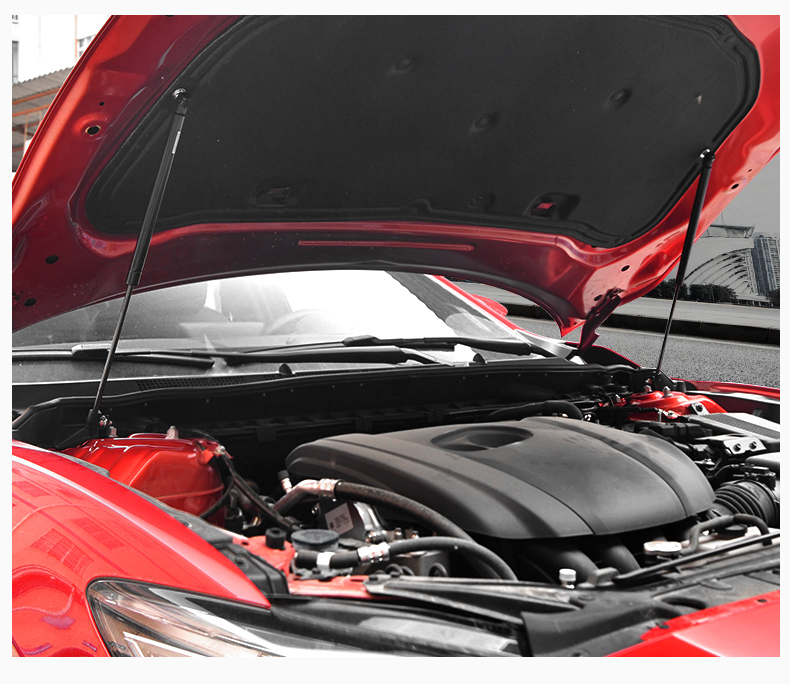 Cover hydraulic rod engine cover support rod modification