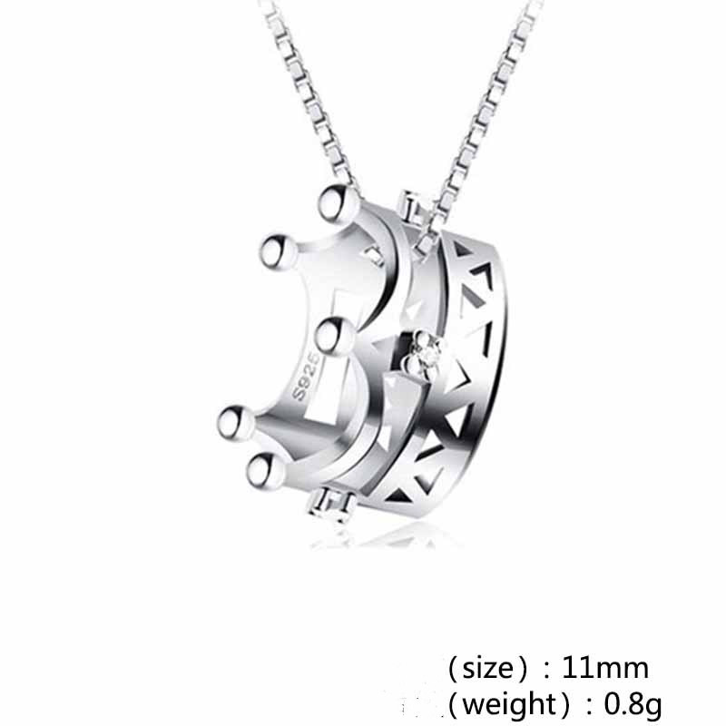 Crown silver plated necklace