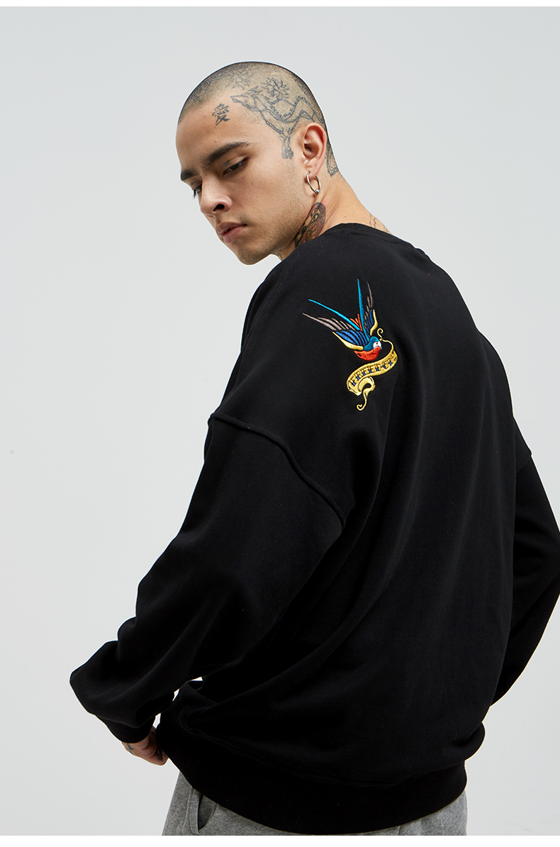 Retro motorcycle skeleton gangster high street sweater