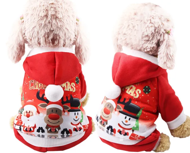 New four legged cotton padded clothes for Christmas Red - Shop at LoveMi