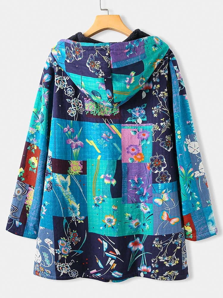 Loose long - sleeved cotton-padded jacket