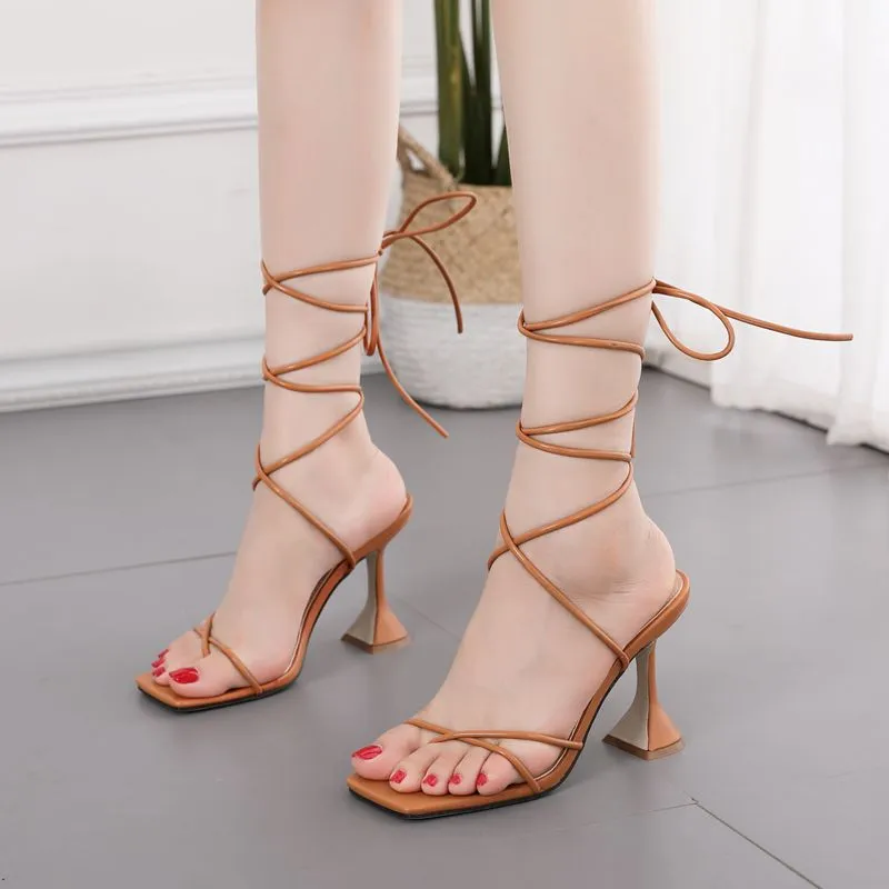 Wine glass heel high heel plus size sandals - Wine
