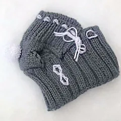 French bucket hat autumn and winter wool scarf - Grey - View 1