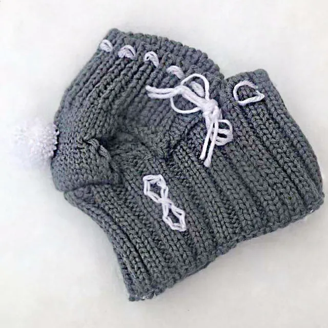 French bucket hat autumn and winter wool scarf Grey - Shop at LoveMi