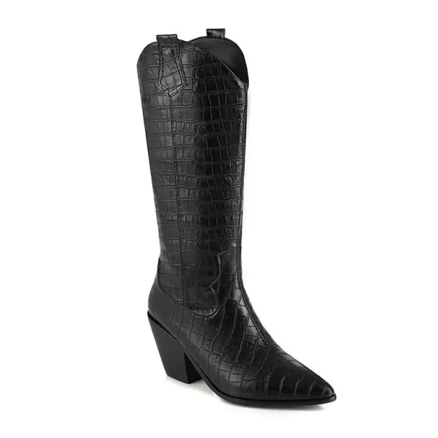 But knee in tube thin skinny shoes knight boots Black - Shop at LoveMi