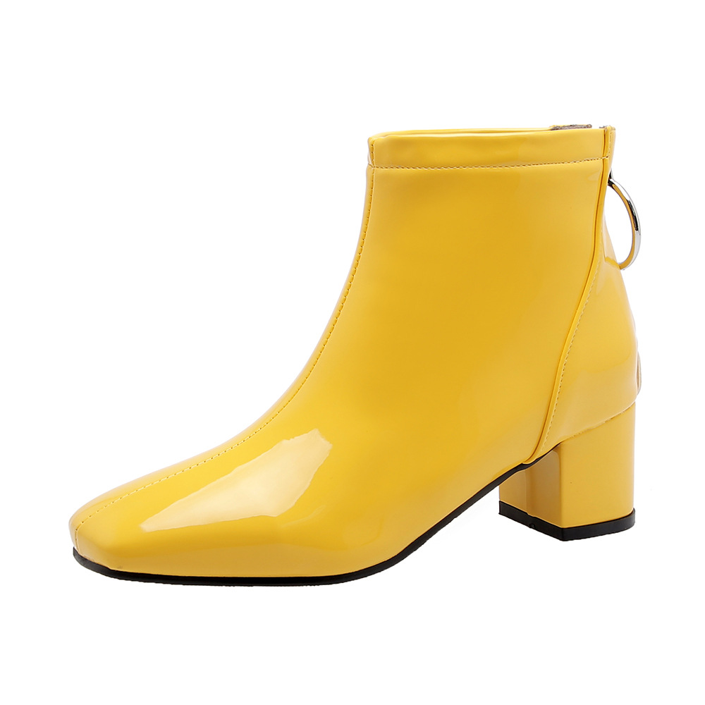 Lacquered Square Toe Boots, picture 7 of 9