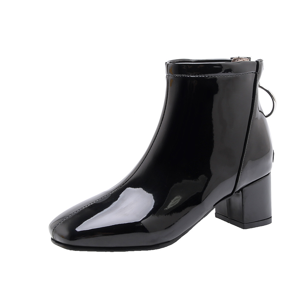 Lacquered Square Toe Boots, picture 5 of 9