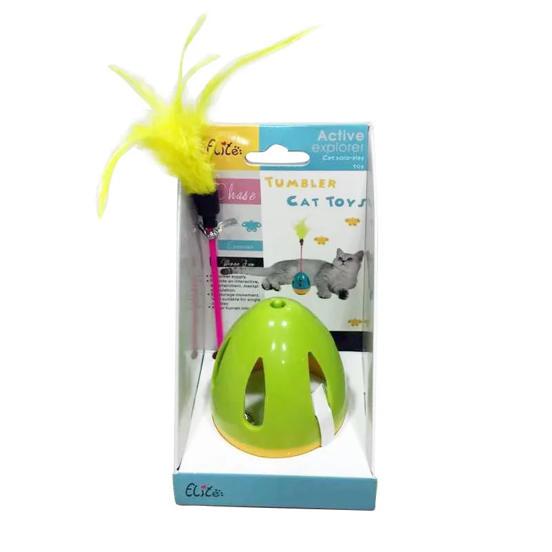 Feather funny cat tumbler - Grass Green
