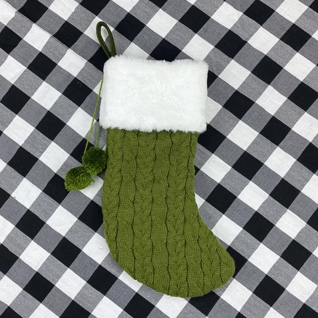 Christmas Knitted Socks Gift Bag Green - Shop at LoveMi