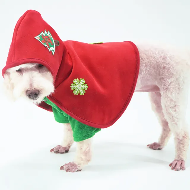 Embroidered red pet Christmas Cloak Red - Shop at LoveMi