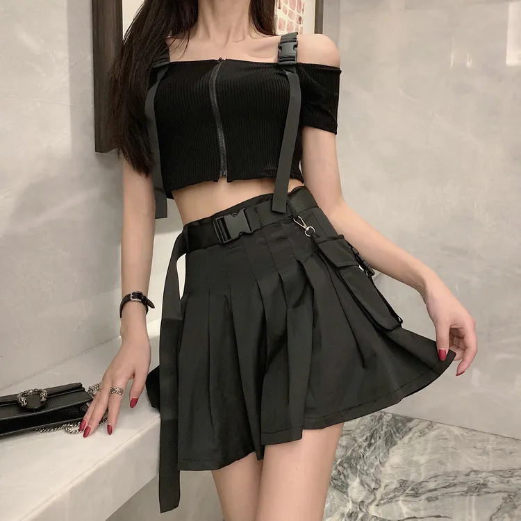 Functional A-line skirt suit - Black
