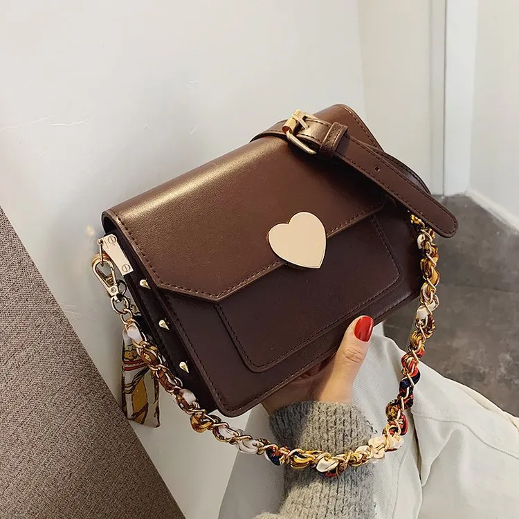 Women's Love Letter Shoulder Bag - Coffee