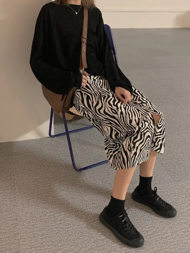 High waist zebra print skirt Skirt - Shop at LoveMi