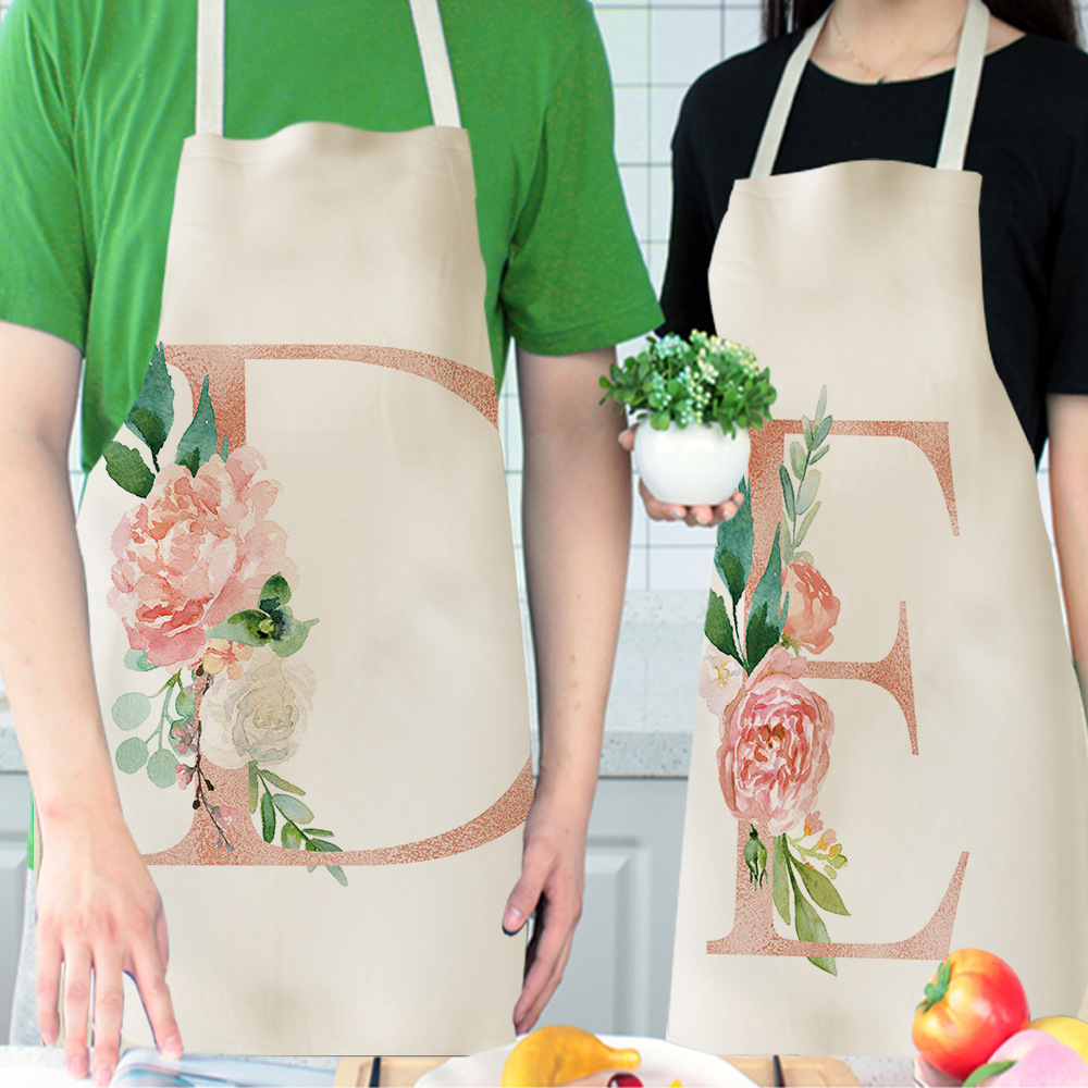 Letter series cotton and linen apron
