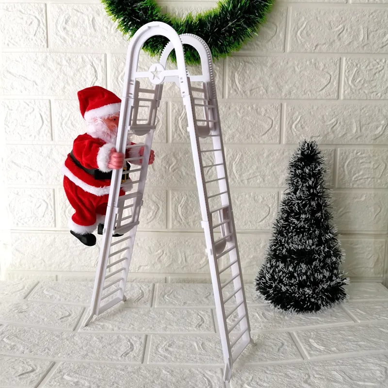 Climbing Ladder Electric Santa Claus Red Doll