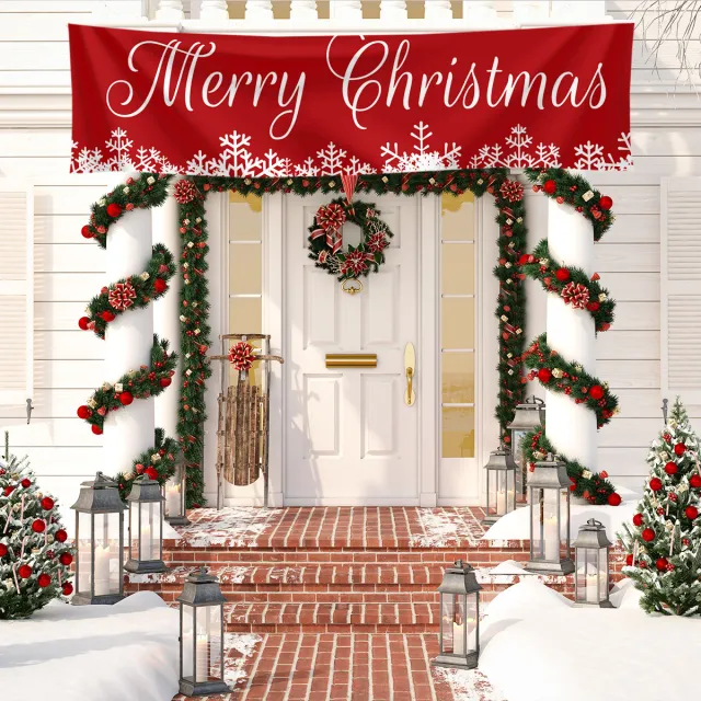 white Christmas snowflake banner 50X250Cm - Shop at LoveMi