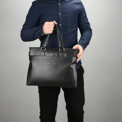 Men's business briefcase - Black - View 1