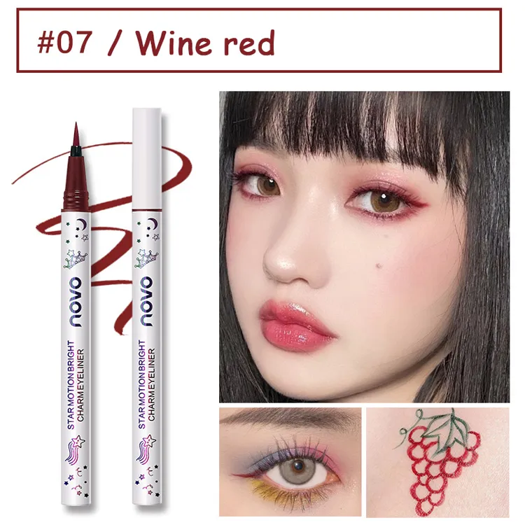 Water - repellent very fine color eyeliner - Wine Red