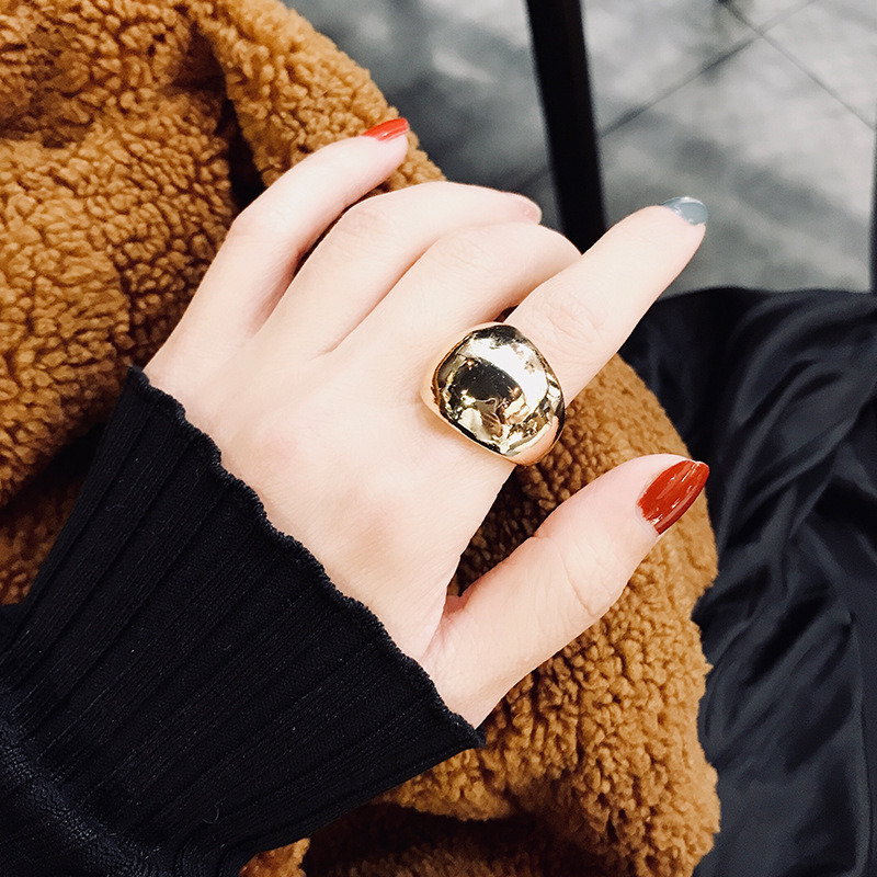 Cold wind personality geometric ring