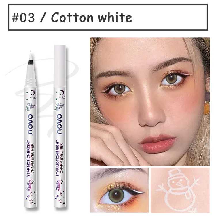 Water - repellent very fine color eyeliner - White