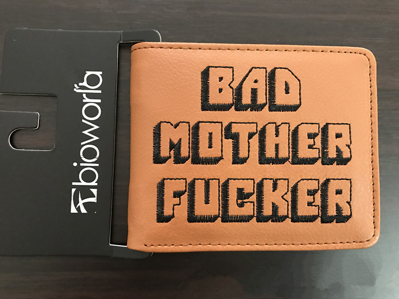 Personalized letter embroidered leather wallet