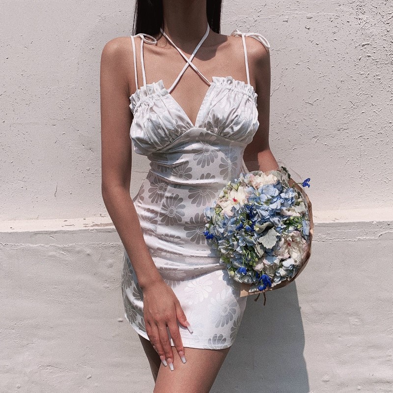 One-shoulder strappy dress