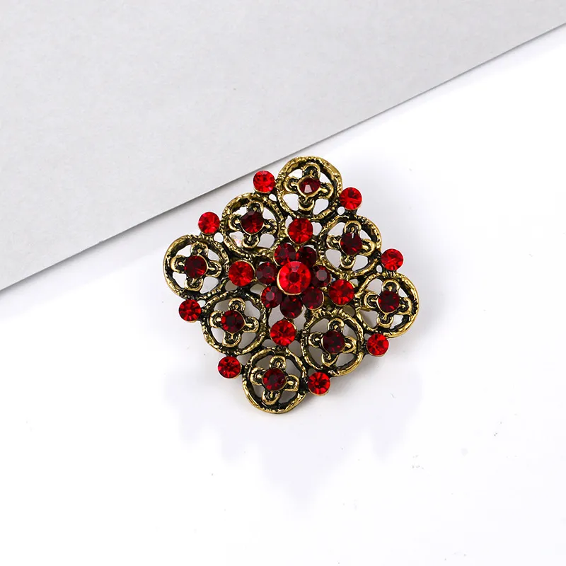 Alloy rhinestone small pin brooch costume - 6 Style