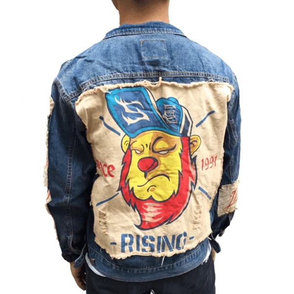Carter Patch Designs Ripped Style Denim Jacket