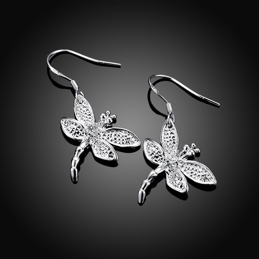 Simple fashion diamond dragonfly earrings
