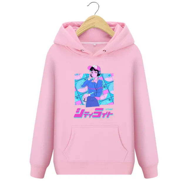 Street retro steam wave sweater Pink - Shop at LoveMi