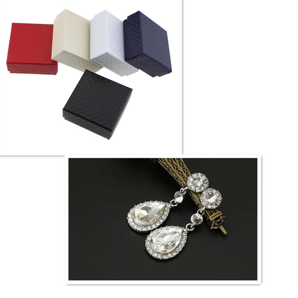 Shiny drop crystal earrings