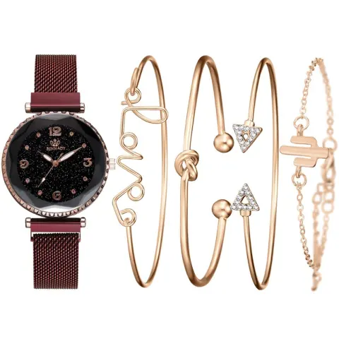 Fashion Women's Quartz Watch Bracelet Set