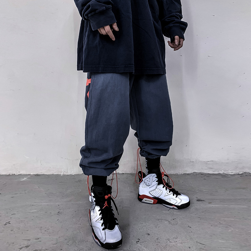 Drawstring loose slacks