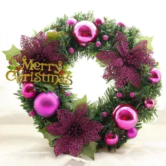 Christmas Decorations Christmas Wreath Home Decor For Home Garden Decorations Mall Door Decoration - Purple - View 1